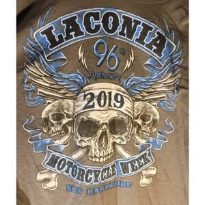 2019 Laconia N.H. Motorcycle Week Long Sleeve Graphic Shirt Size 2XL